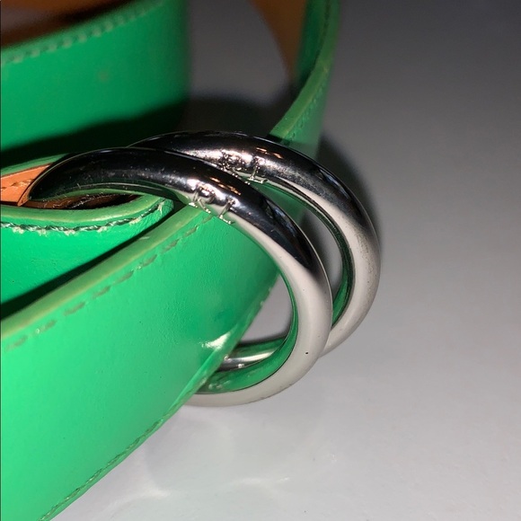 Ralph Lauren Golf Green Leather Belt Silver Hardware M - Picture 4 of 13